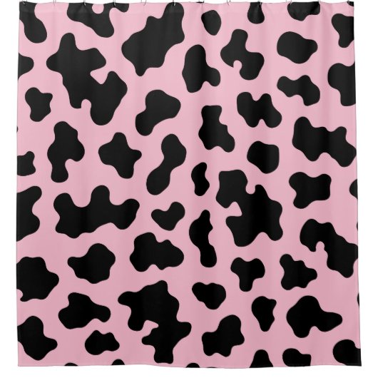 Schwarz-Rosa-Kuh-Kuh-Kugel drucken Duschvorhang (Vorderseite)