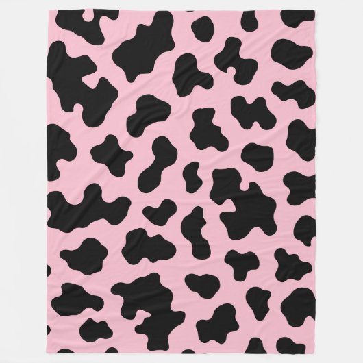 Schwarz-Rosa-Kuh-Kuh-Kugel drucken Fleecedecke (Vorderseite)