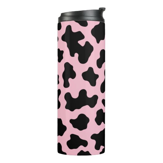 Schwarz-Rosa-Kuh-Kuh-Kugel drucken Thermosbecher (Nach links gedreht)