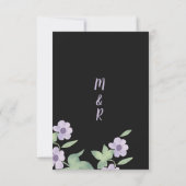 Schwarz-Rosa Lavendel-grüne Blütenfrühlingshochzei Einladung (Rückseite)