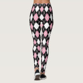 Schwarz/Rosa Leggings für nahtlose Raute (Rückseite)