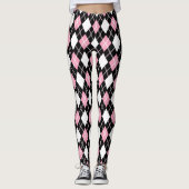 Schwarz/Rosa Leggings für nahtlose Raute (Vorderseite)