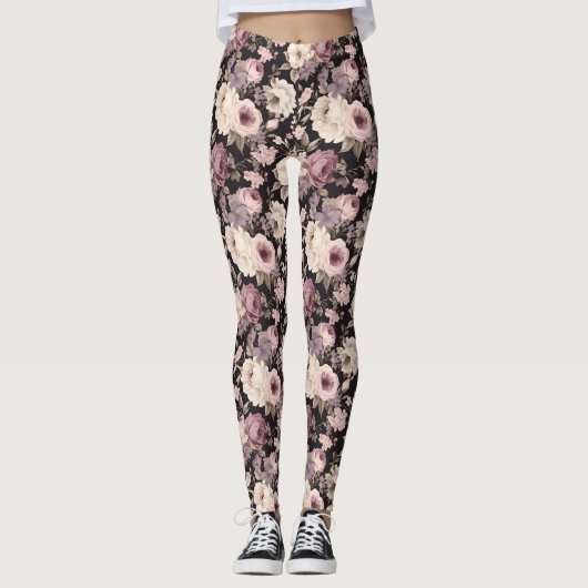 Schwarz-Rosa-Leggings Leggings (Vorderseite)