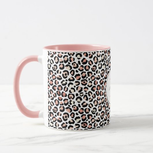 Schwarz-Rosa-Leoparden-Druck Tasse (Links)
