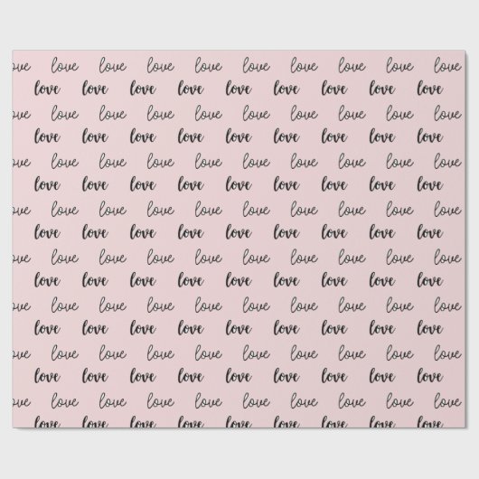 Schwarz-Rosa-Liebe Geschenkpapier (Flach)