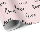 Schwarz-Rosa-Liebe Geschenkpapier (Rolleneckpunkt)
