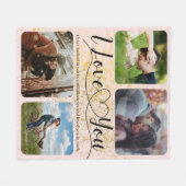 Schwarz Rosa Liebe Sparkle Couple FotoCollage Fleecedecke (Vorderseite (Horizontal))