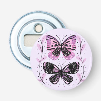 Schwarz, Rosa, Lila Schmetterlinge Flaschenöffner