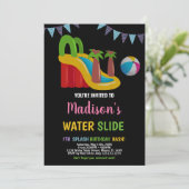 Schwarz-Rosa Lila Wasser Einladungen (Stehend Vorderseite)