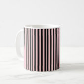 Schwarz-Rosa-Liniendesign Kaffeetasse (Vorderseite Links)