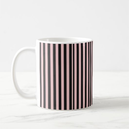 Schwarz-Rosa-Liniendesign Kaffeetasse (Links)