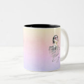 Schwarz-Rosa mädchenhafte Schönheit Zweifarbige Tasse (VorderseiteRechts)