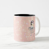 Schwarz-Rosa mädchenhafte Schönheit Zweifarbige Tasse (VorderseiteRechts)