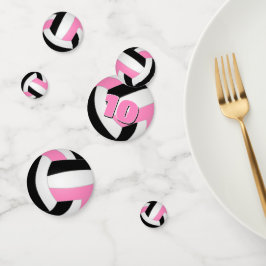 Schwarz-Rosa-Mannschaft farbenfrohe Mädchenvolleyb Konfetti