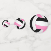 Schwarz-Rosa-Mannschaft farbenfrohe Mädchenvolleyb Konfetti (Rückseiten)