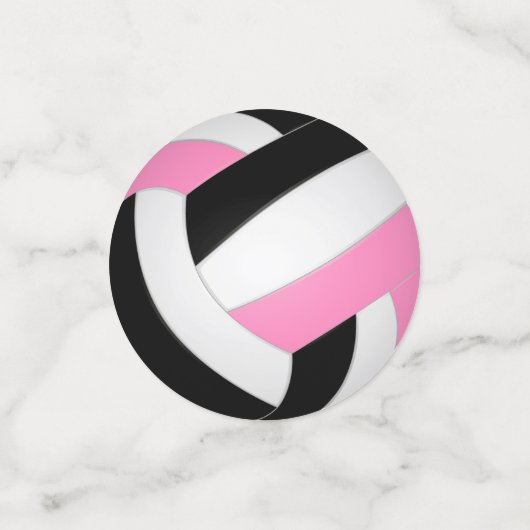 Schwarz-Rosa-Mannschaft farbenfrohe Mädchenvolleyb Konfetti (Klein Vorderseite)