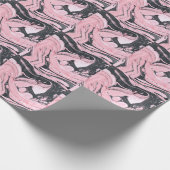 Schwarz-Rosa-Marmor: Abstrakte Kunst Geschenkpapier (Ecke)