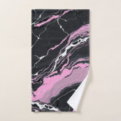 Schwarz-Rosa-Marmor Badhandtuch Set (Handtuch)