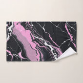 Schwarz-Rosa-Marmor Badhandtuch Set (Handtuch)