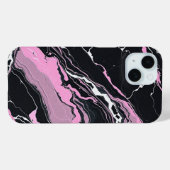 Schwarz-Rosa-Marmor Case-Mate iPhone Hülle (Rückseite (Horizontal))