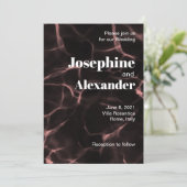 Schwarz-Rosa-Marmor Einladung (Stehend Vorderseite)