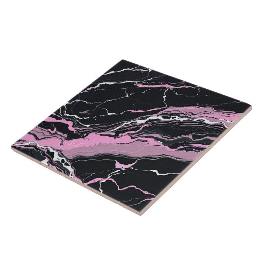 Schwarz-Rosa-Marmor Fliese (Seite)