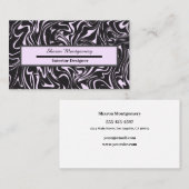 Schwarz-Rosa-Marmor-Flüssig-Swirl-Muster Visitenkarte (Vorne/Hinten)