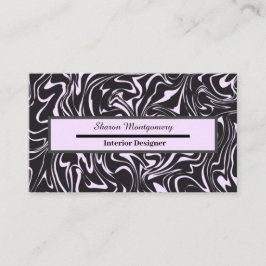 Schwarz-Rosa-Marmor-Flüssig-Swirl-Muster Visitenkarte