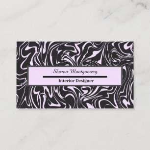 Schwarz-Rosa-Marmor-Flüssig-Swirl-Muster Visitenkarte