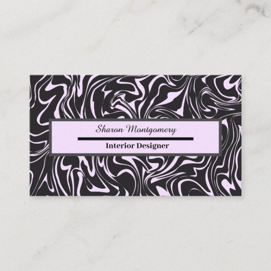 Schwarz-Rosa-Marmor-Flüssig-Swirl-Muster Visitenkarte (Vorderseite)