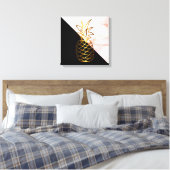 Schwarz Rosa Marmor Gold Ananas Canvas Print Leinwanddruck (Insitu (Schlafzimmer))