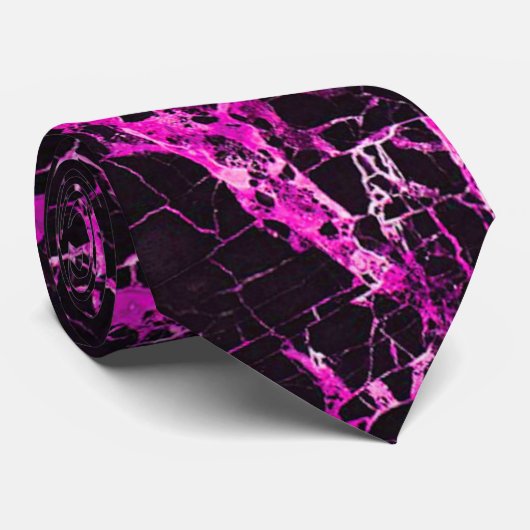 Schwarz-Rosa-Marmor, Krawatte (Gerollt)
