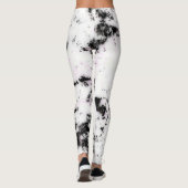 Schwarz-Rosa-Marmor Paint Splash Abstrakt Leggings (Rückseite)