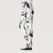 Schwarz-Rosa-Marmor Paint Splash Abstrakt Leggings (Links)