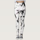 Schwarz-Rosa-Marmor Paint Splash Abstrakt Leggings (Vorderseite)