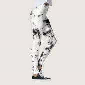 Schwarz-Rosa-Marmor Paint Splash Abstrakt Leggings (Rechts)