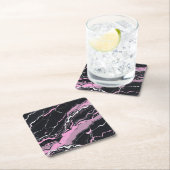 Schwarz-Rosa-Marmor Rechteckiger Pappuntersetzer (Vor Ort)