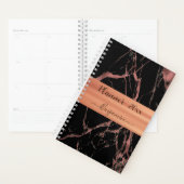 Schwarz-Rosa-Marmor-Rose Gold Planner 2023 2024 Planer (Anzeige)