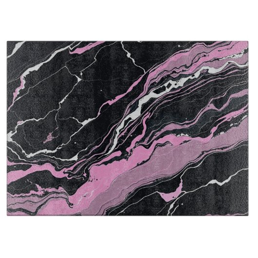 Schwarz-Rosa-Marmor Schneidebrett (Vorderseite)