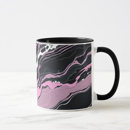 Schwarz-Rosa-Marmor Tasse (Rechts)