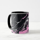 Schwarz-Rosa-Marmor Tasse (Vorderseite Links)