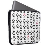Schwarz-Rosa-Minimal-Paw-Druckmuster Laptopschutzhülle (Vorne Rechts)