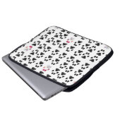 Schwarz-Rosa-Minimal-Paw-Druckmuster Laptopschutzhülle (Vorne Knopf)