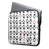 Schwarz-Rosa-Minimal-Paw-Druckmuster Laptopschutzhülle (Vorderseite Links)