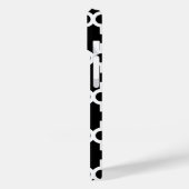 Schwarz/Rosa Modernes marokkanisches Monogramm Case-Mate iPhone Hülle (Rückseite / Links)