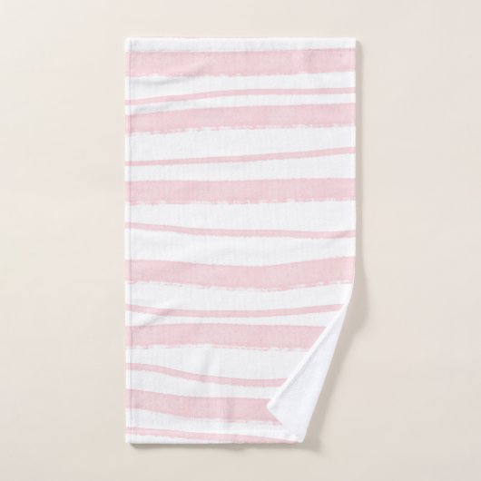 Schwarz Rosa Modernes, trendiges gestreiftes Muste Badhandtuch Set (Handtuch)