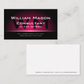 Schwarz-Rosa-Monogramm Beruflich - Visitenkarte (Vorne/Hinten)