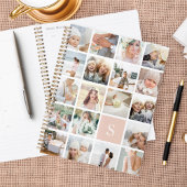 Schwarz-Rosa-Monogramm-FotoCollage Planer