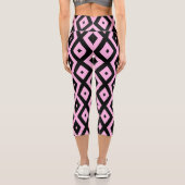 Schwarz-Rosa-Muster Capri Leggings (Rückseite)