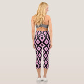 Schwarz-Rosa-Muster Capri Leggings (Rückseite)